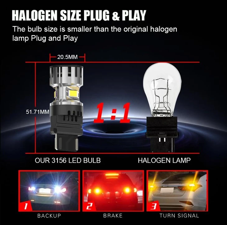 3156 W27W LED Turn Signal Lights Car Reverse DRL Light high quality